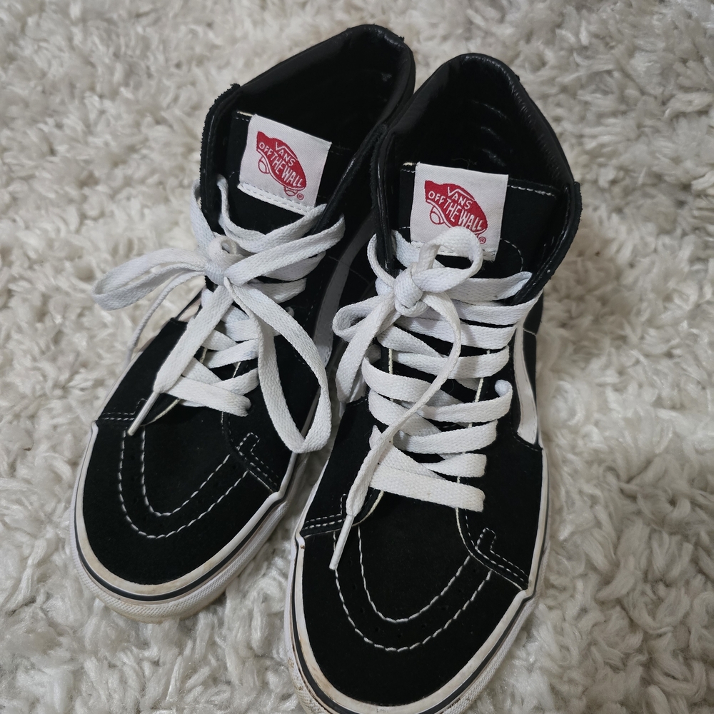 Vans Black and White High-Top Sneakers